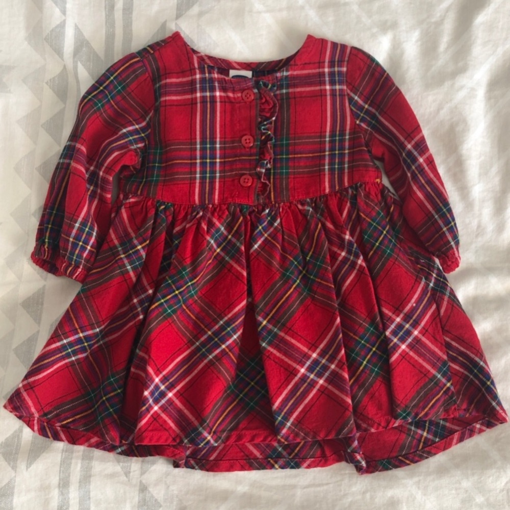 Baby Girl Holiday Plaid Flannel Dress